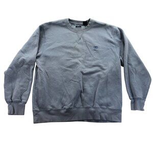 Izod Mens Sweatshirt Large Blue Creweck Fleece Pullover Casual Long Sleeves